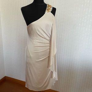 Gorgeous one shoulder summer dress. Beautiful soft ivory/cream.